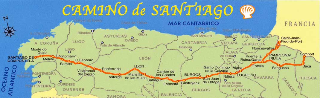 map of camino frances santiago de compostela